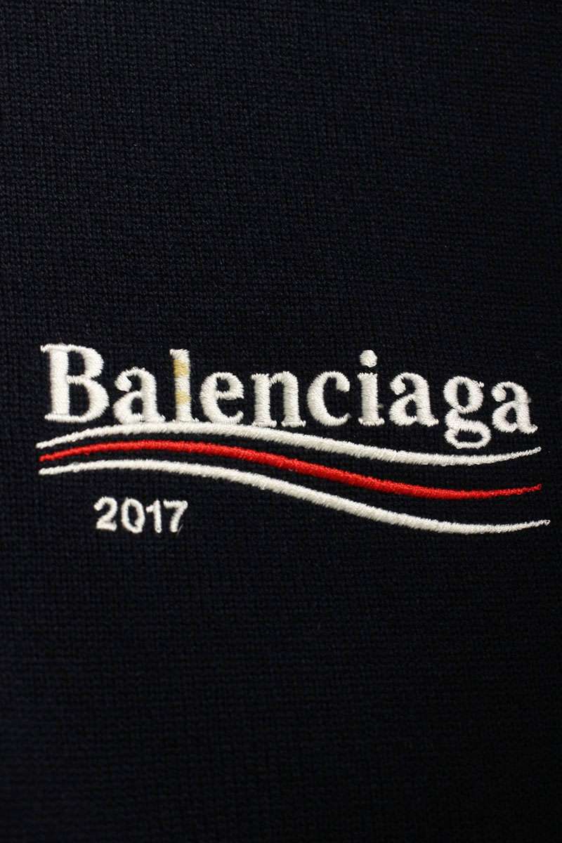 Balenciaga Logo Knit Sweater Blue Size S
