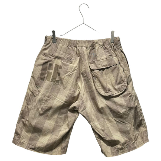 GOODENOUGH 90s Back GE Print Check Easy Shorts Brown Size M