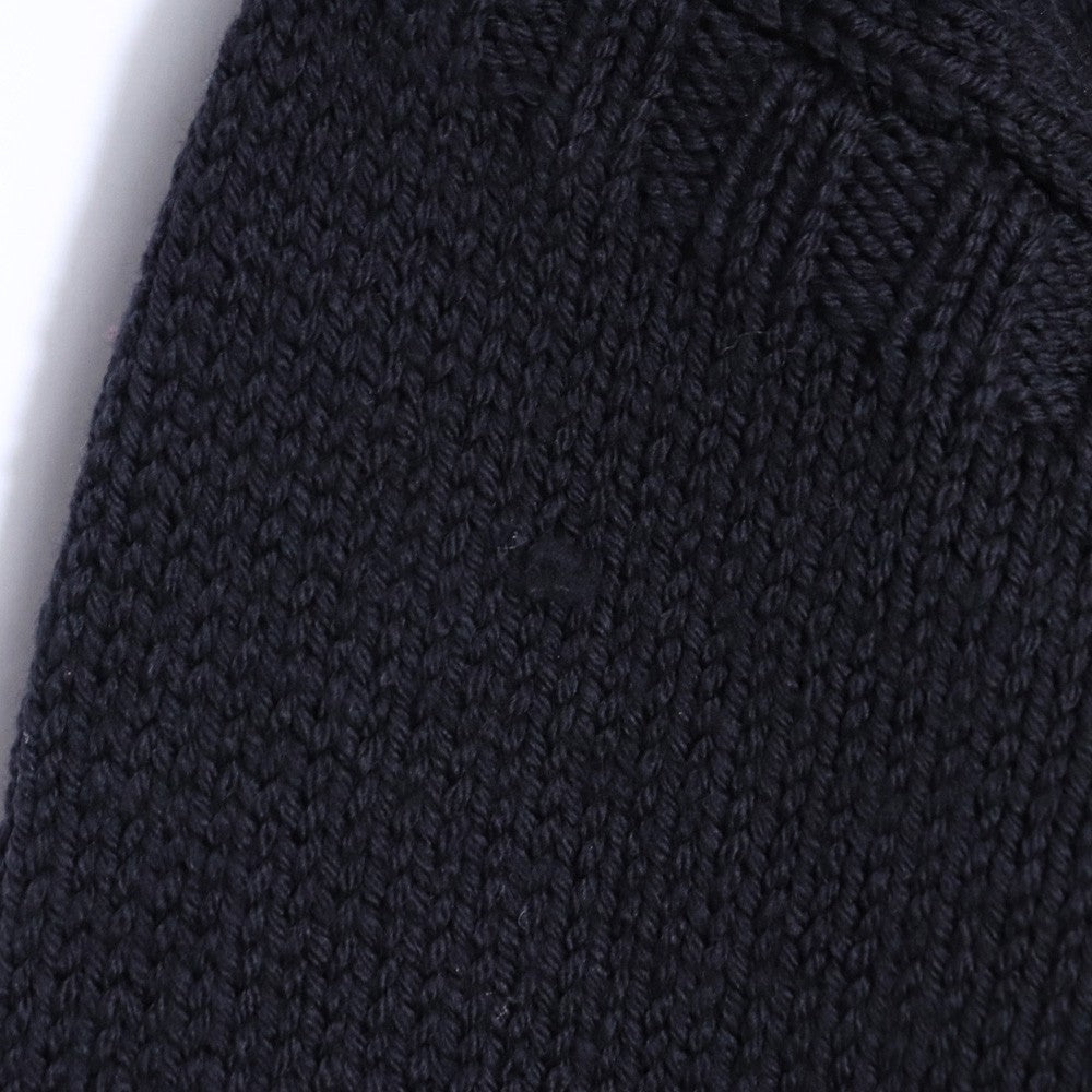 Ten C 22AW Black Crew Neck Pocket Knit Sweater Size 48