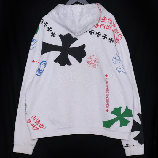 CHROME HEARTS Stencil Print Hoodie White Size L
