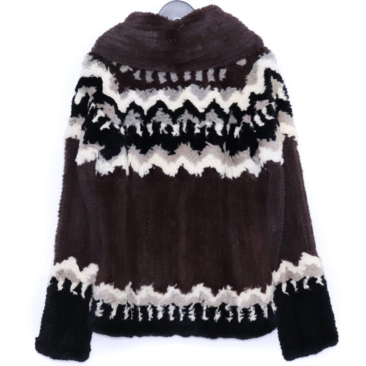 Isamu Katayama Backlash Rabbit Fur Knit/Suede Brown Size M