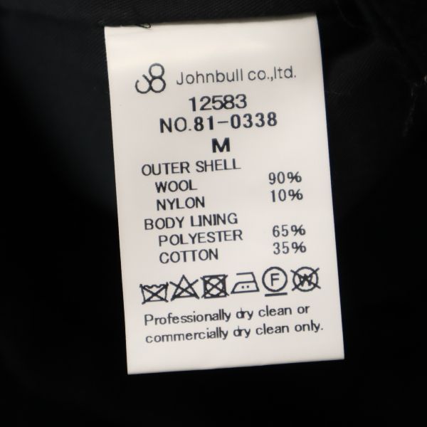 Johnbull Wool Blend Melton Jacket Black Size M