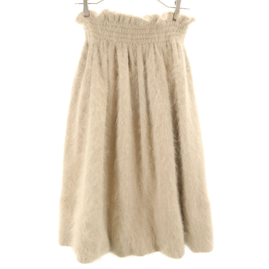 GIVENCHY Italy Angora Blend Midi Skirt Beige Size XS