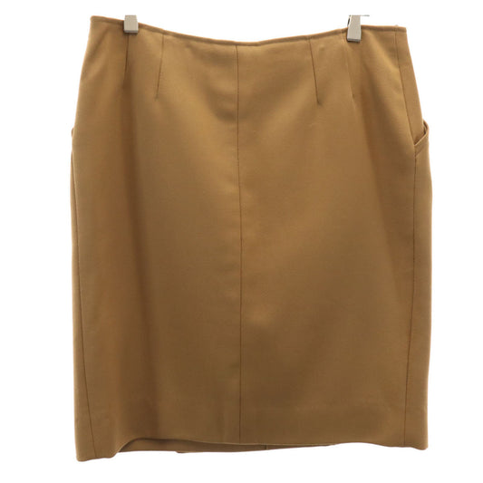 HERMES French Midi Wrap Skirt Brown Size 40