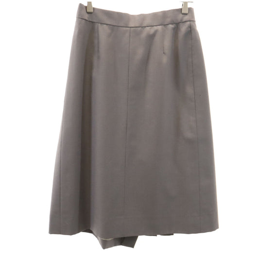 HERMES French Midi Wrap Skirt Gray Size 42