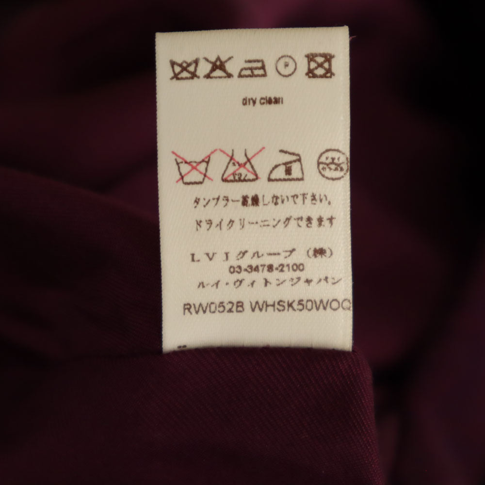 LOUIS VUITTON French Wool Back Zip Midi Skirt Purple Size 36