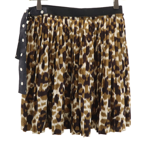LOUIS VUITTON Silk Leopard Print Skirt Size 36