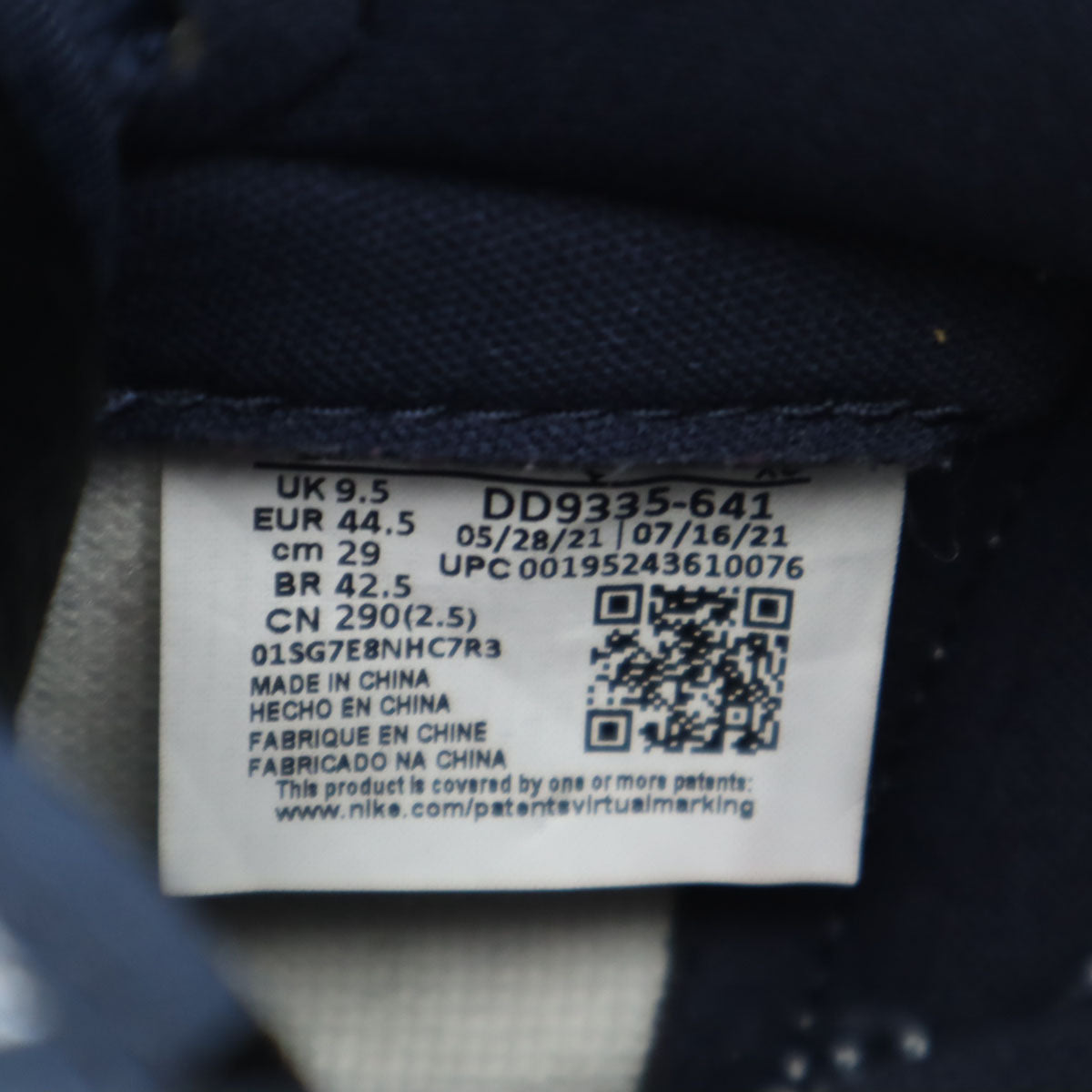 NIKE Air Jordan 1 Retro High OG SE Sneakers Navy Size 29