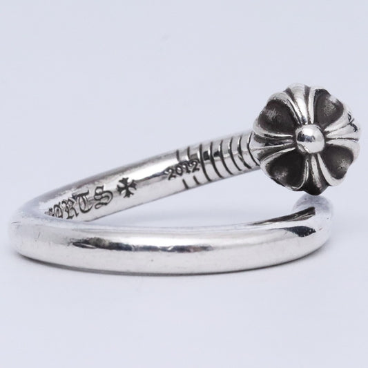Chrome Hearts Silver Nail Cross Ball Ring Size US 7