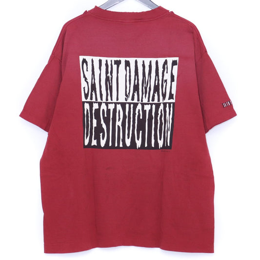 SAINT MICHAEL 25SS Printed Short Sleeve T-Shirt Red Size L