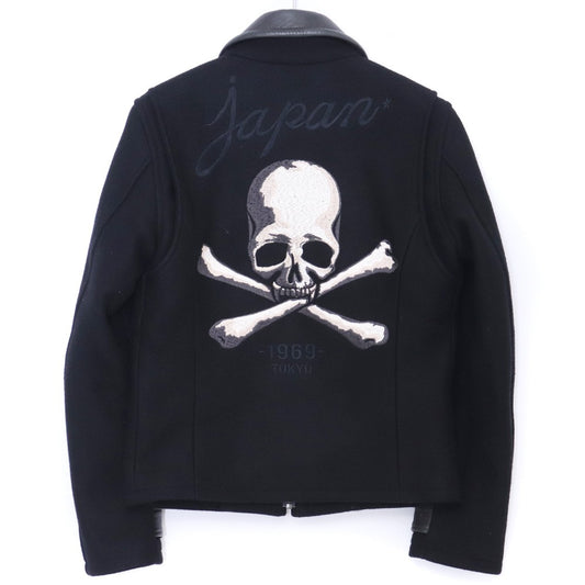 ROEN Skull Embroidery Wool Jacket Black Size 44