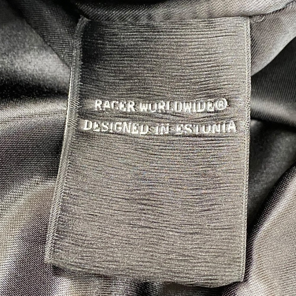 Racer Worldwide Black Leather Embossed Jacket Size S