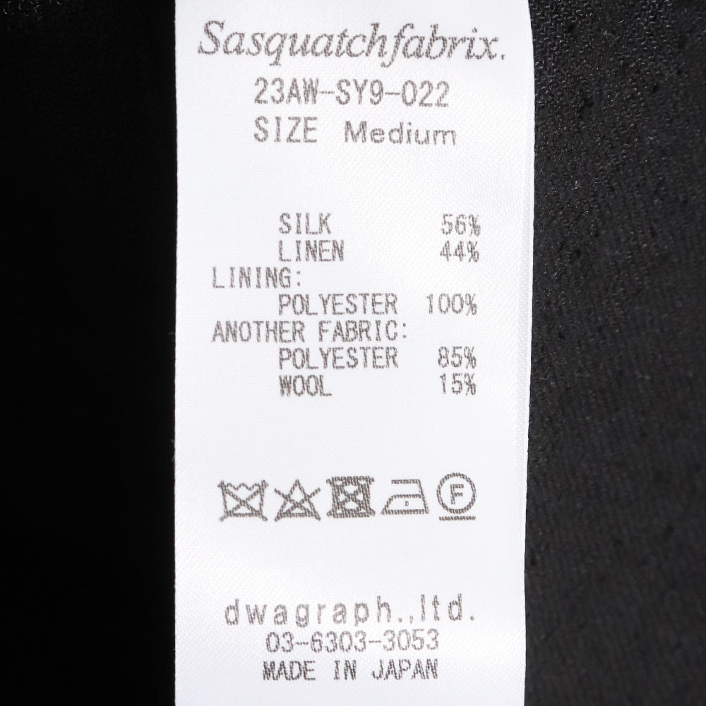 SASQUATCHFABRIX 23AW No Sleeve Button-Up Black Size M