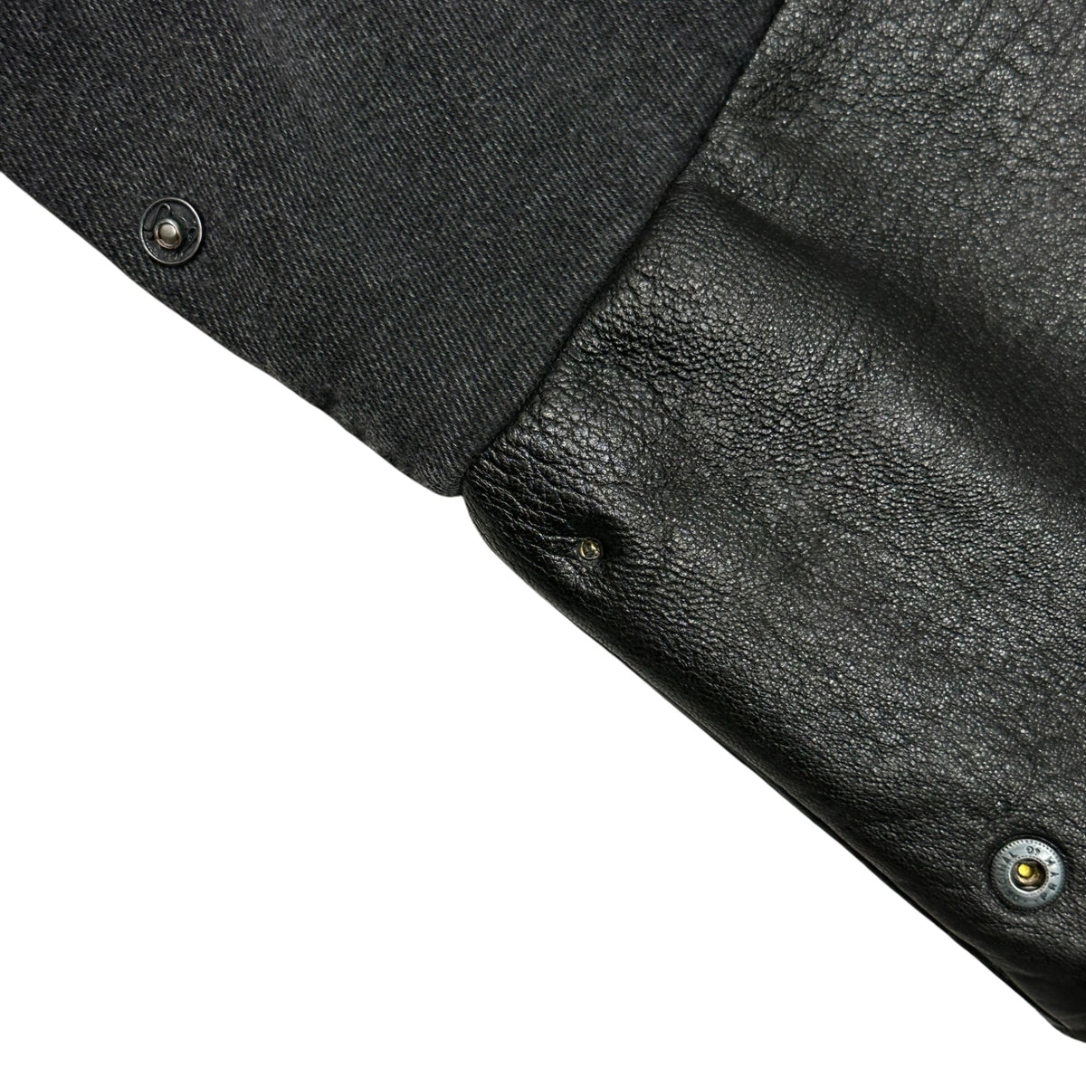 P.L.N. Super Long Leather Panel Pants Black Size M