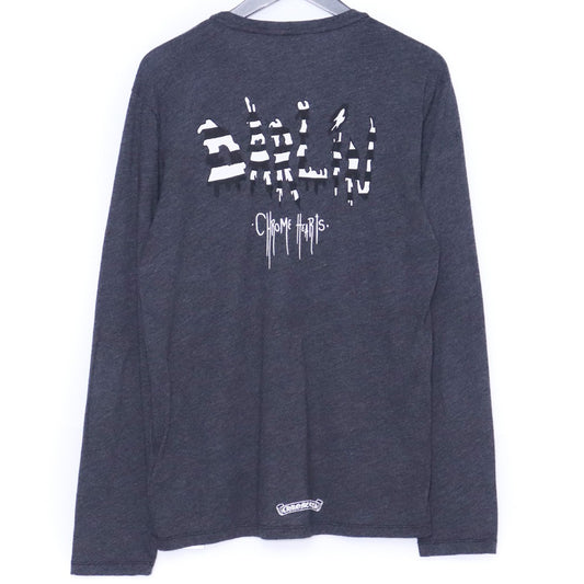 CHROME HEARTS Matty Boy Darlin Back Print Long Sleeve Tee Gray Size S