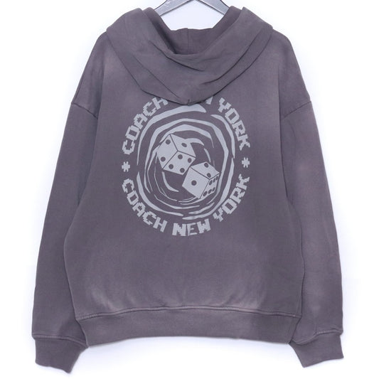 Coach Dice Relaxed Hoodie Gray Size M