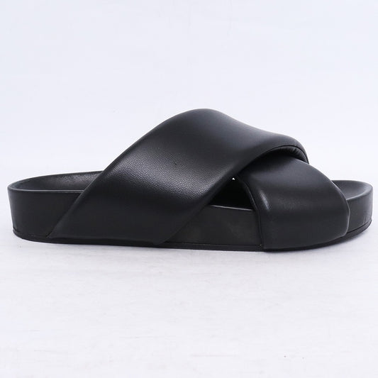 JIL SANDER Crossover Padded Strap Sandals Black Size EU 42