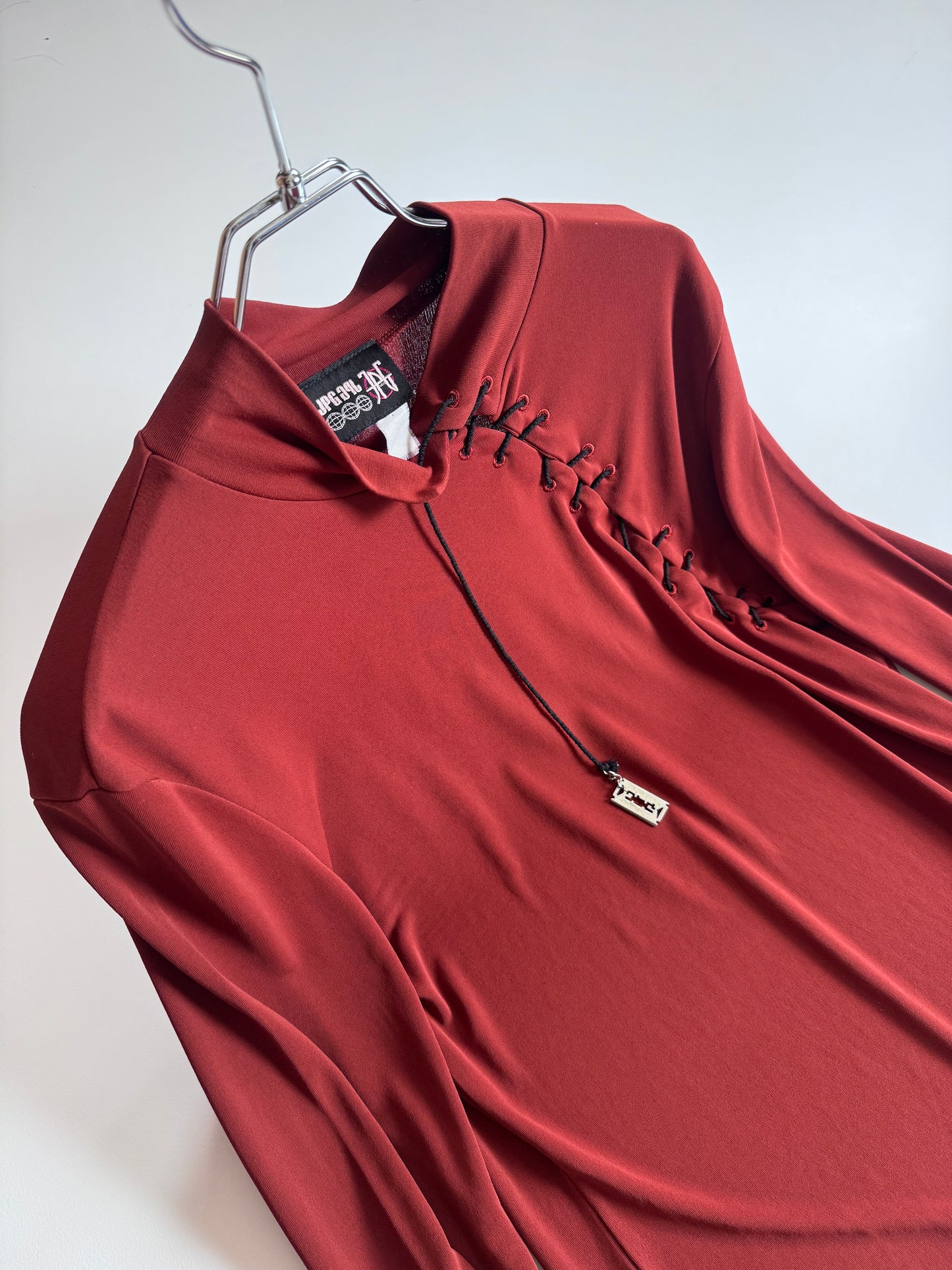 Jean Paul Gaultier 90s Red Long Sleeve Shirt Size S