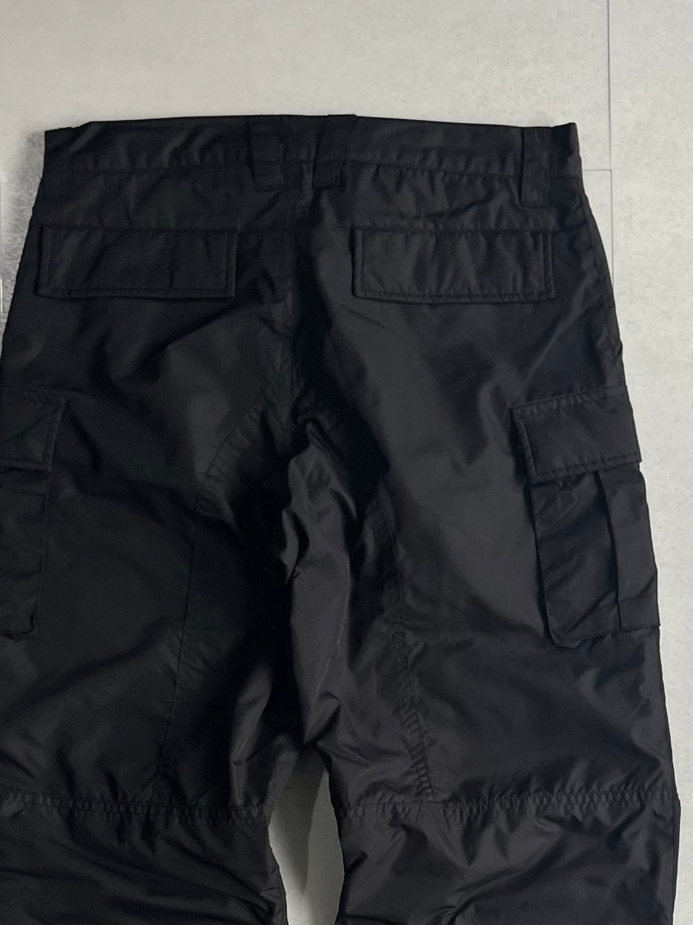 PPFM Black Nylon Cargo Pants