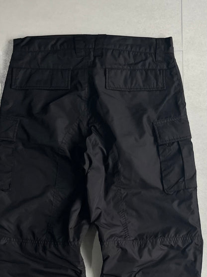 PPFM Black Nylon Cargo Pants