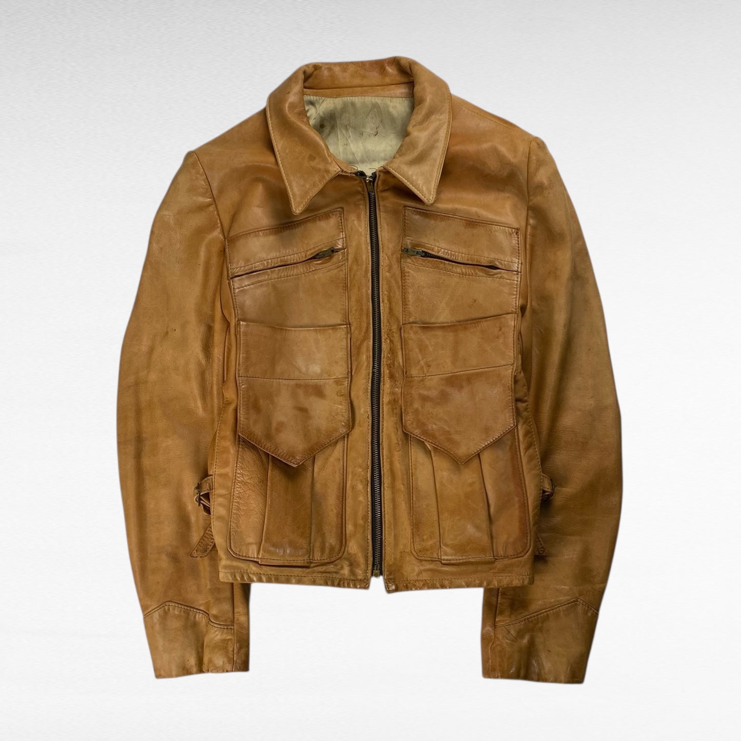 unknown Leather Jacket Brown Size S