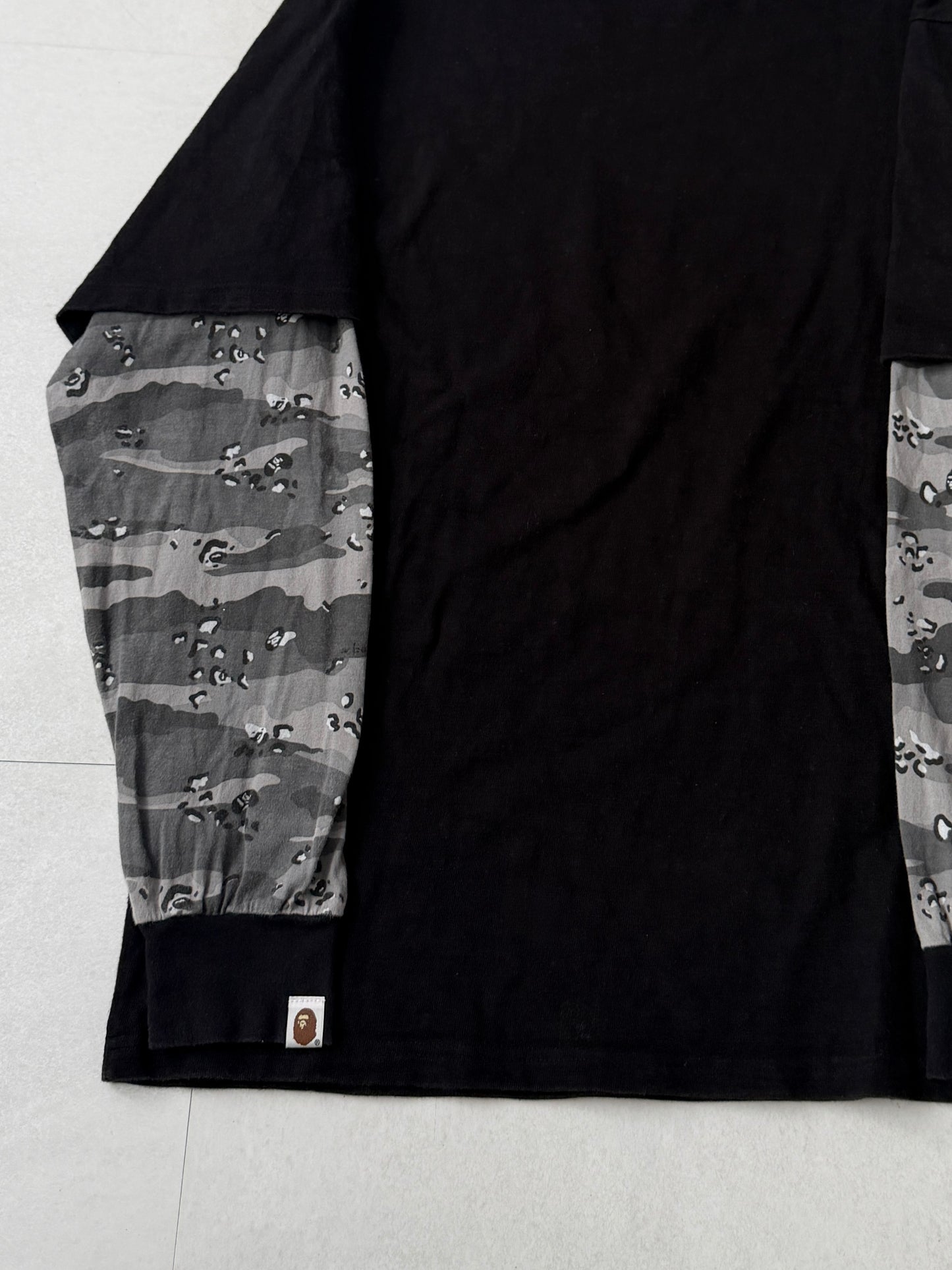Bape Multi Camo Layered Long Sleeve Shirt Size XL
