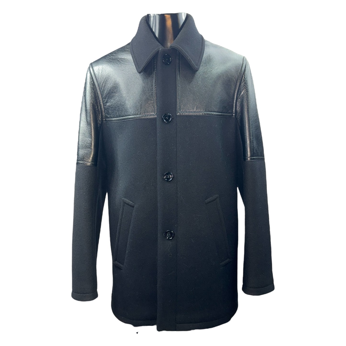 CELINE Leather Panel Combination Jacket Size M