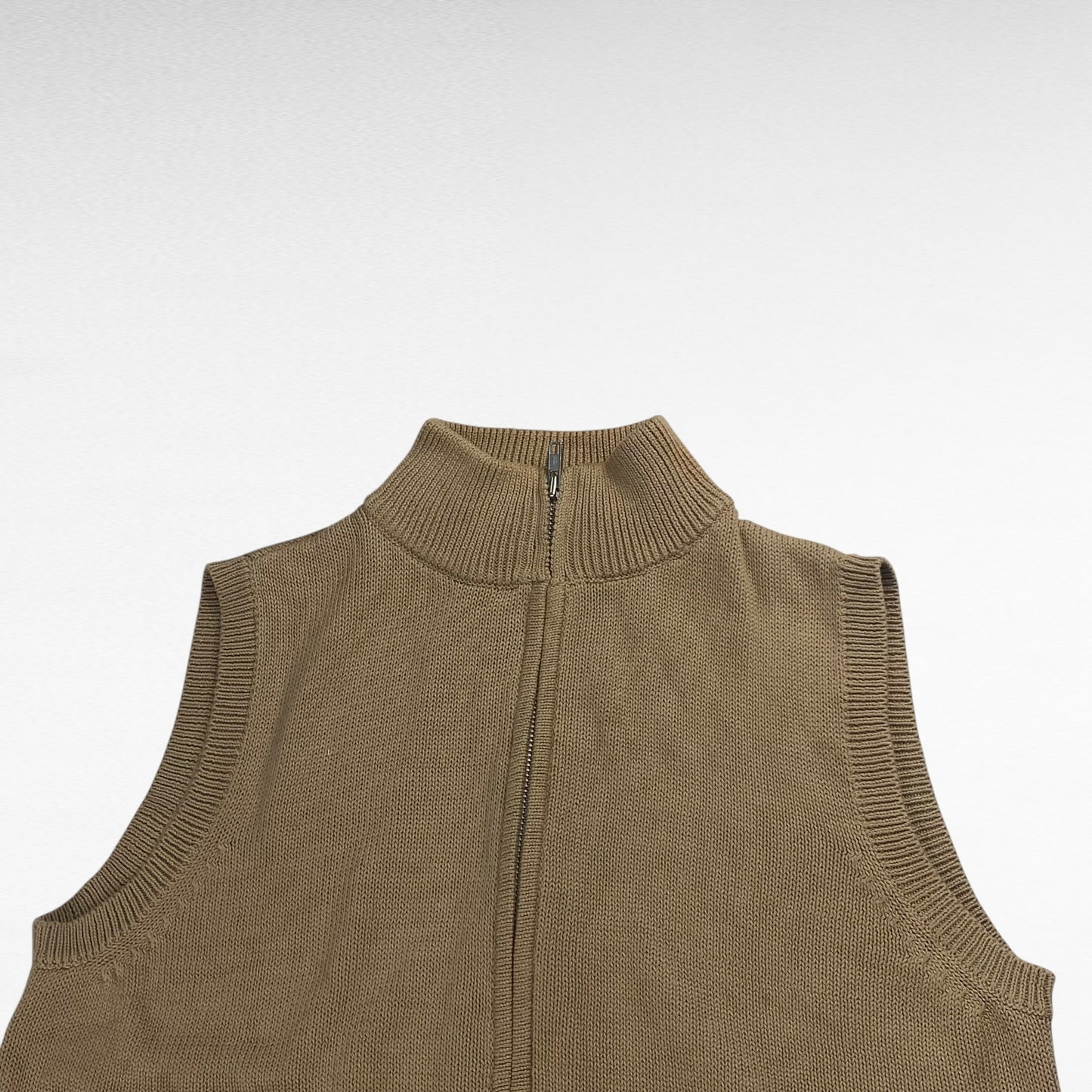 Uniqlo 90s Zip Up Knit Sweater Beige Size M