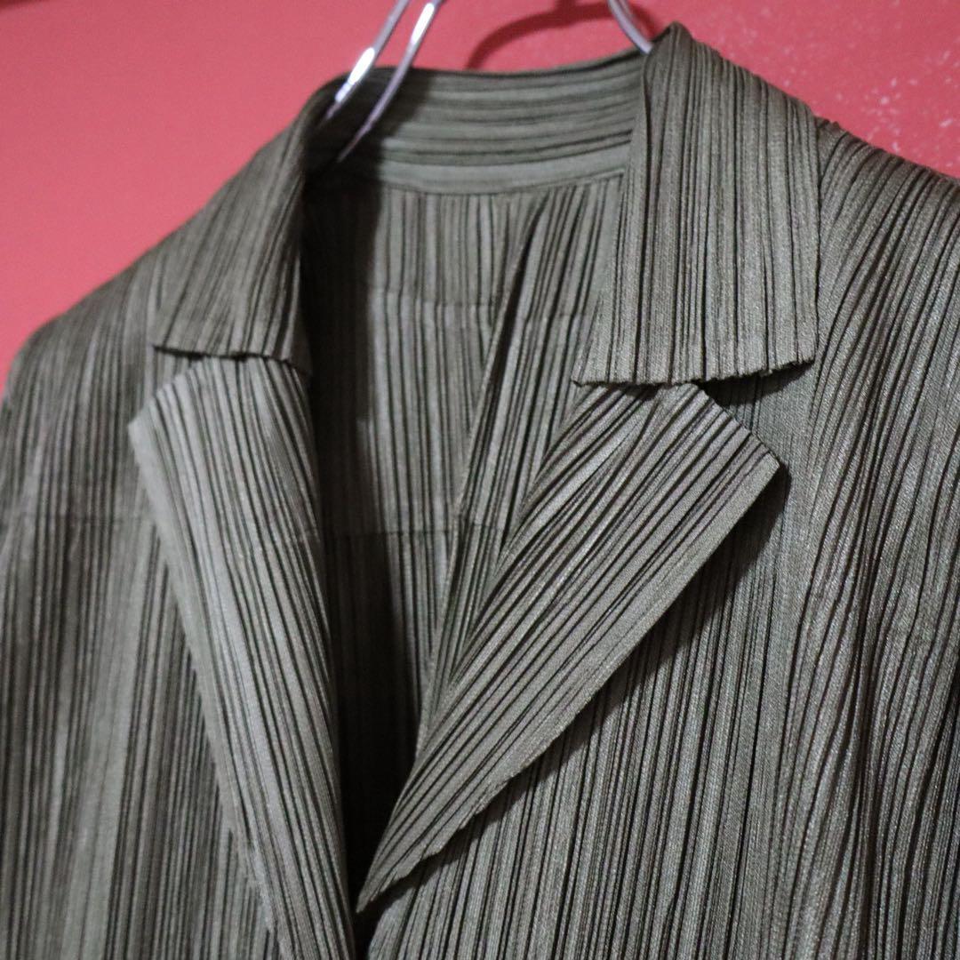 PLEATS PLEASE 08AW Pleated Tailored Blazer Green Size 3