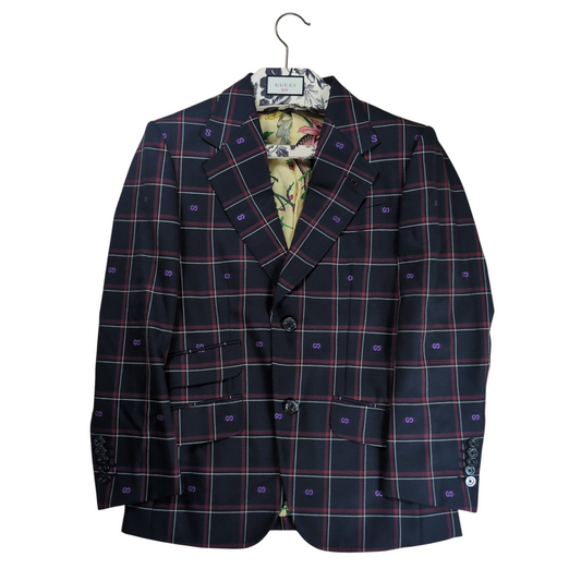 GUCCI GG Check Wool Tailored Jacket Set-up Size 44