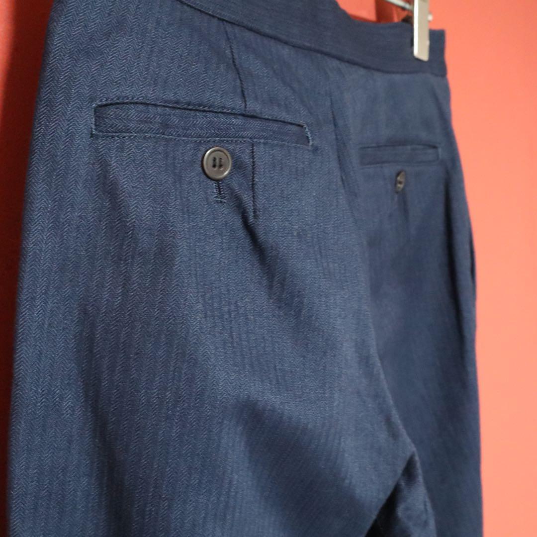 Yohji Yamamoto Striped Pleated Wide Straight Denim Size 2