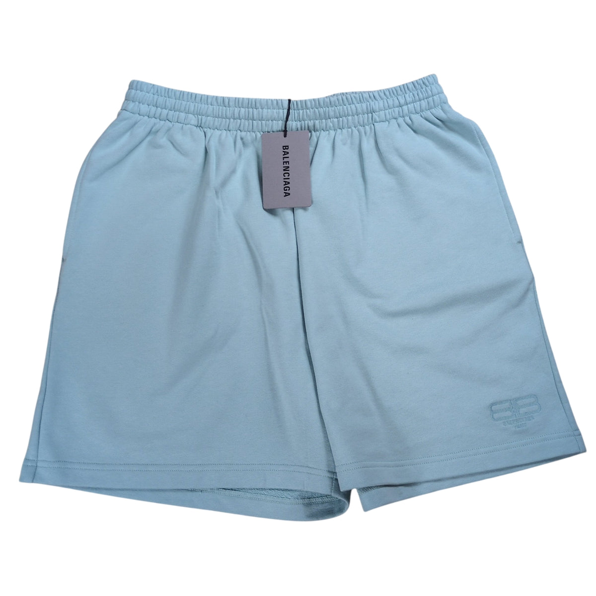 BALENCIAGA BB Logo Embroidered Cotton Sweat Shorts Size M