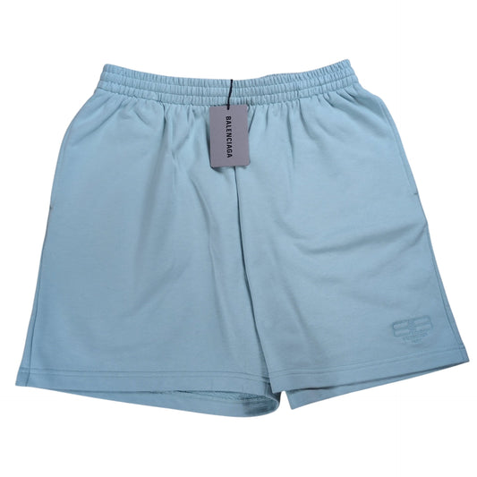 BALENCIAGA BB Logo Embroidered Cotton Sweat Shorts Size M