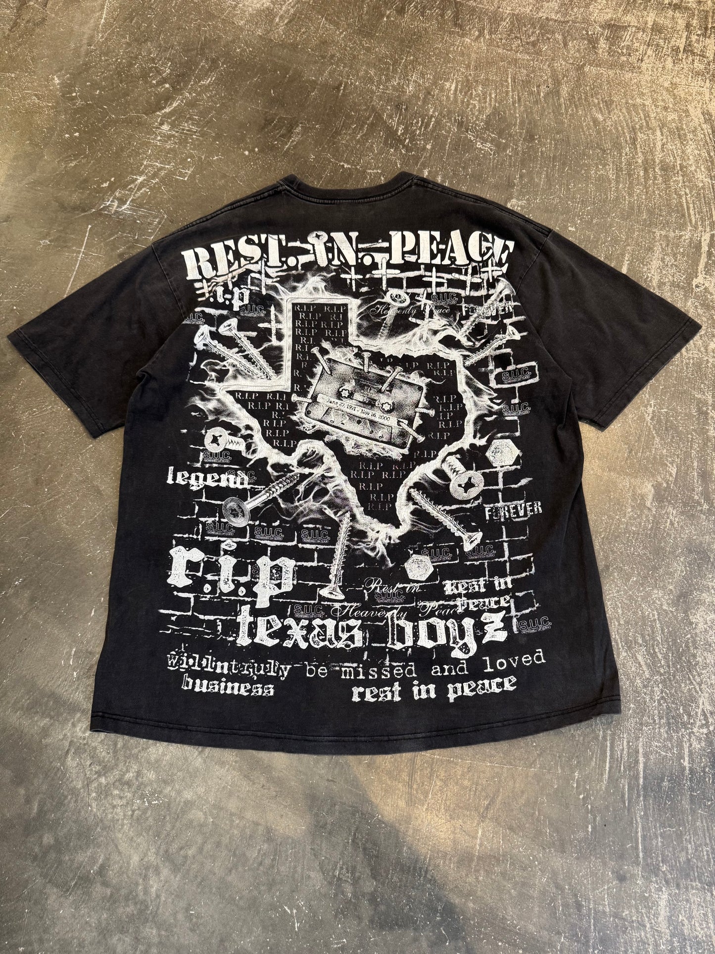 Vintage DJ Screw Black Cotton Tee Size XXL
