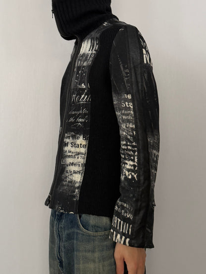 Vintage EIKO KONDO Mix Material Jacket Black Size 42