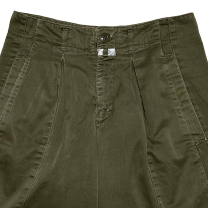 MARITHE FRANCOIS GIRBAUD 80s Pleated Shorts Olive Size 28