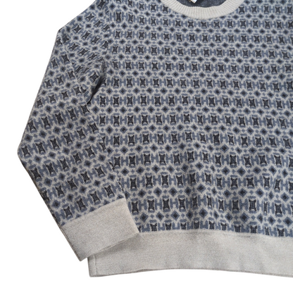 HERMES All Over H Logo Wool Sweatshirt Gray Size L
