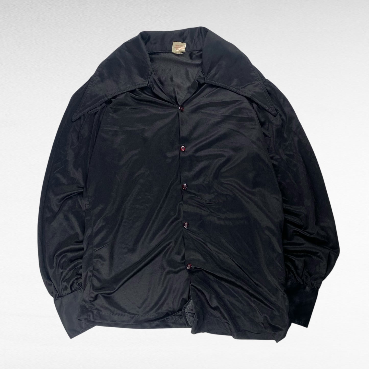 Flair Open Collar Long Sleeve Shirt Black Size L