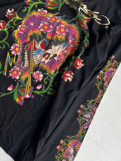 Ed Hardy Skull Black Long Sleeve Tee Size M