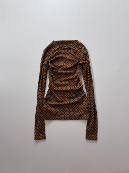 Jean Paul Gaultier Brown Henley Shirt Size XS