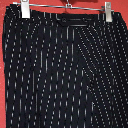 Issey Miyake Black Wool Button Design Striped Flare Size 1