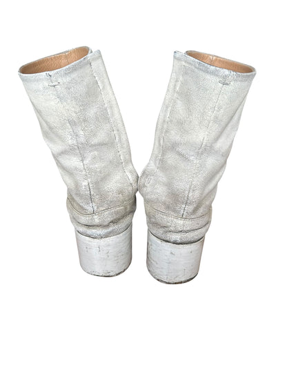 Maison Margiela Gray Painted Tabi Heel Boots