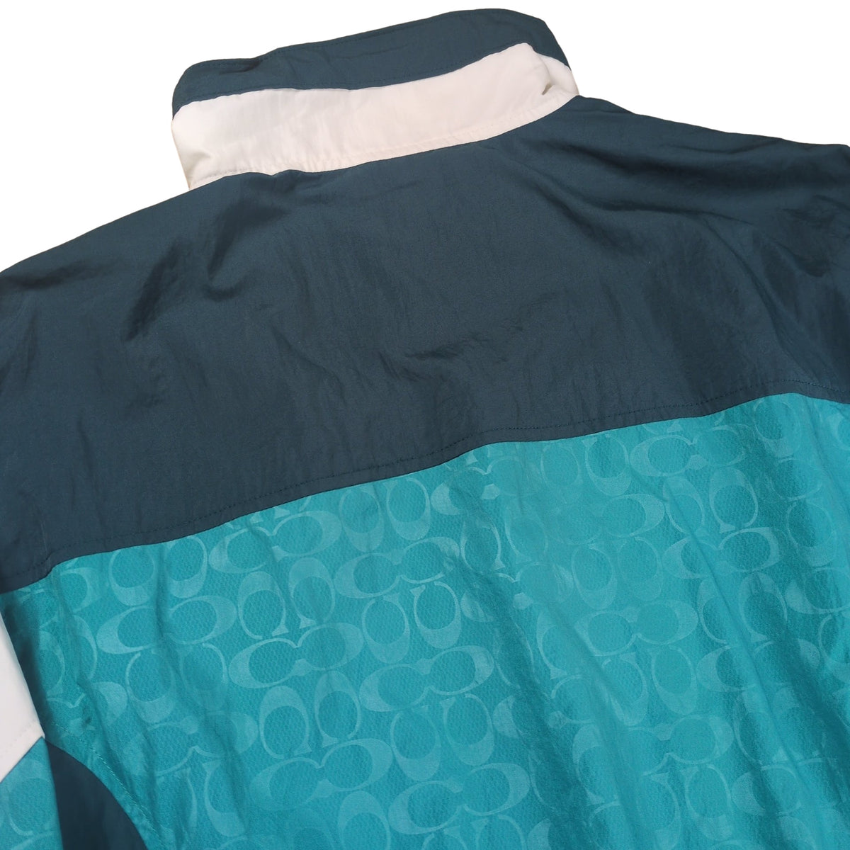 COACH Signature Logo Color Block Track Jacket Green Size S