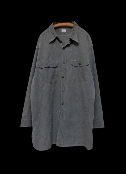 SUPER BIG-MAC 40s Black Chambray Shirt Size XXL