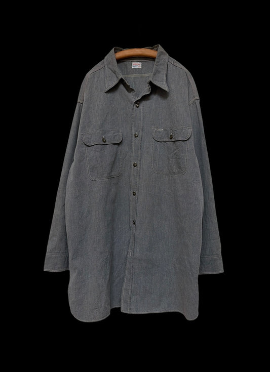 SUPER BIG-MAC 40s Black Chambray Shirt Size XXL