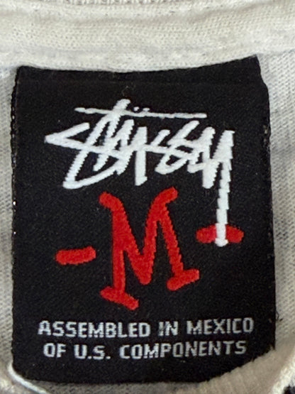 STUSSY Character All Over Print T-Shirt White Size M