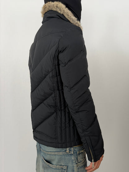Vintage HAMNETT Black Rabbit Fur Down Jacket Size L
