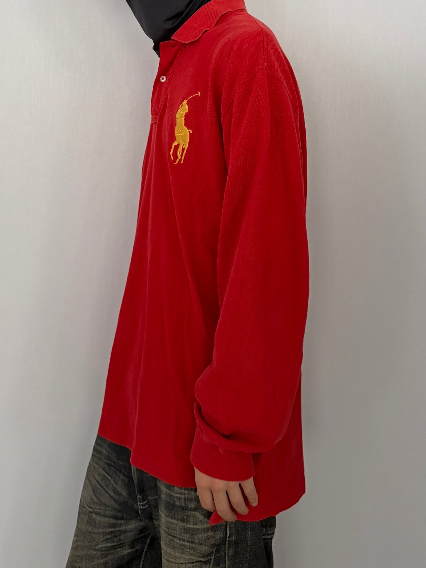 Polo Ralph Lauren Red Number Polo Shirt Size L