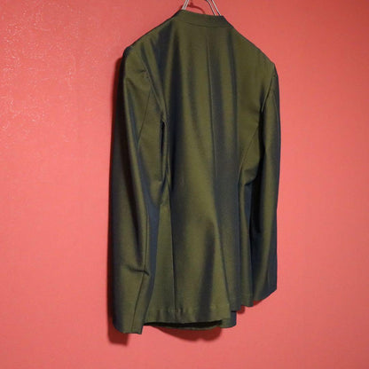 ISSEY MIYAKE 98SS Khaki Glossy Mao Collar Jacket Size M