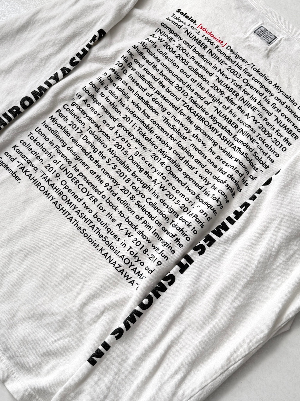 TAKAHIRO MIYASHITA The Soloist Message Design Shirt Cotton